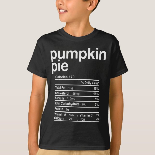 T-shirt Pumpkin E Nutrition Facts Funny Thanksgiving Chris (Devant)
