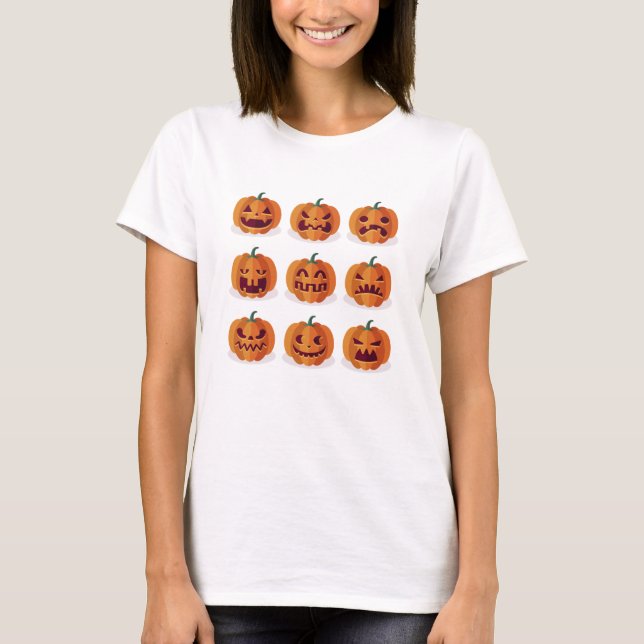 T-shirt Pumpkin Emojis Halloween (Devant)