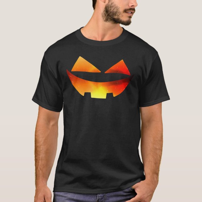 T-shirt Pumpkin Face Halloween Jack O Lantern Easy Costume (Devant)