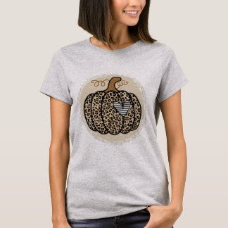 T-shirt Pumpkin Fall Pumpkin Leopard Print Funny