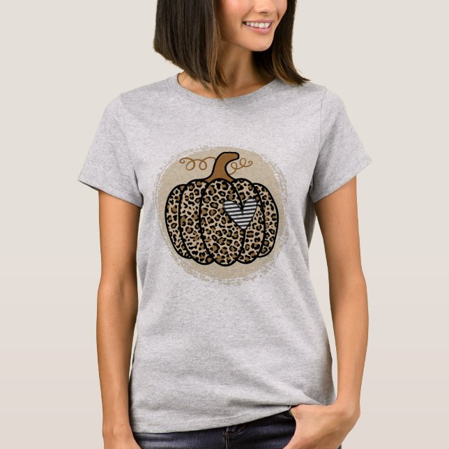T-shirt Pumpkin Fall Pumpkin Leopard Print Funny (Devant)