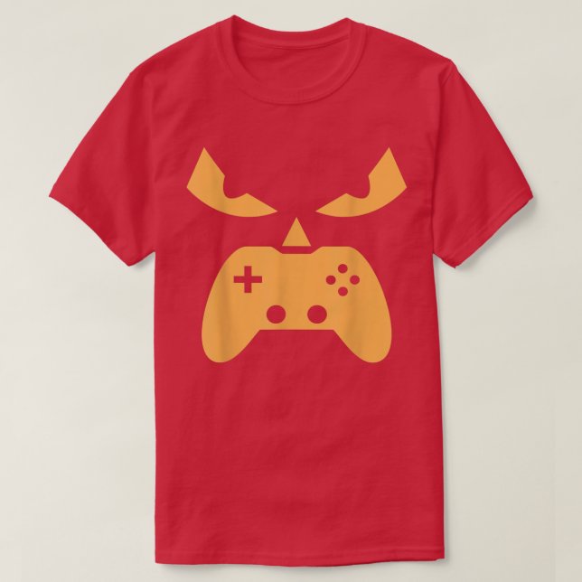 T-shirt Pumpkin Jack O Lantern Face Game Controller Gaming (Design devant)