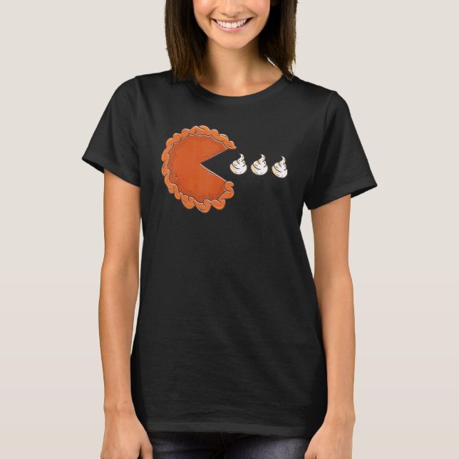 T-shirt Pumpkin Pie Eating Whipped Cream Thanksgiving Day  (Devant)