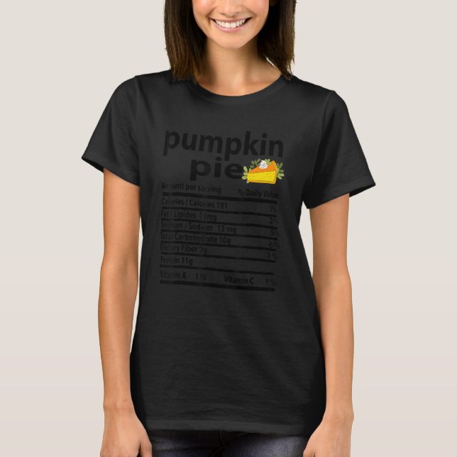T-shirt Pumpkin Pie Nutrition Fact for Thanksgiving Family (Devant)