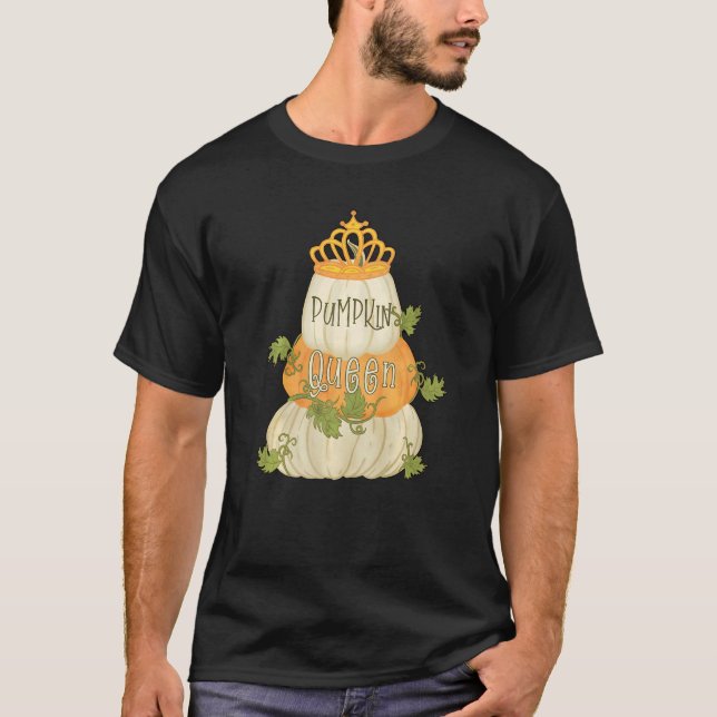 T-shirt Pumpkin Queen Autumn Fall Family Pajama Thanksgivi (Devant)