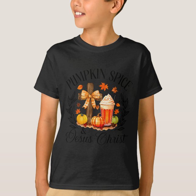T-shirt Pumpkin Sce And Jesus Christ Cross Pumpkin Christi (Devant)