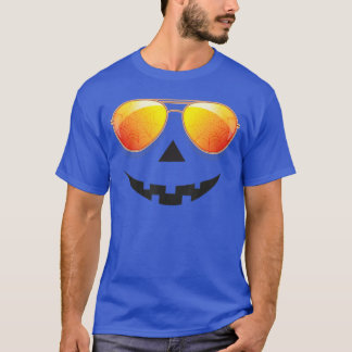 T-shirt Pumpkin Shirt Halloween Sunglasses Spider Web Tric