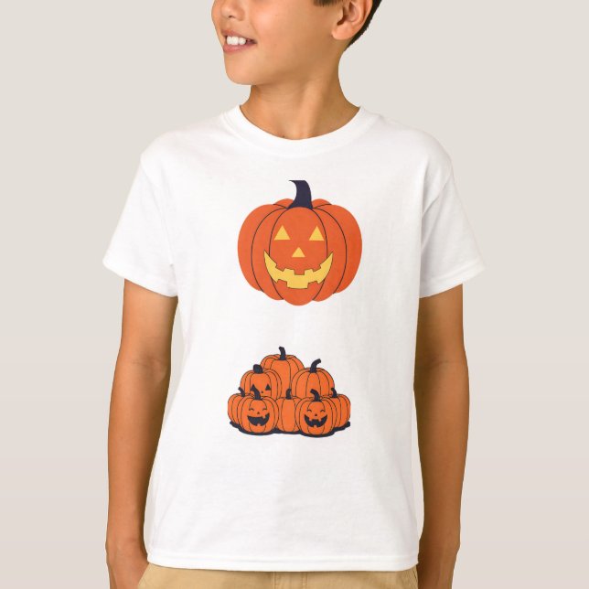 T-shirt Pumpkin smiling spooky (Devant)