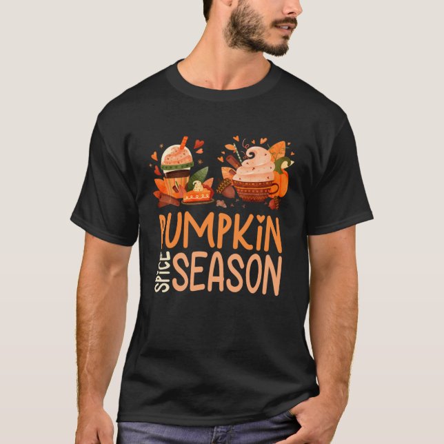 T-shirt Pumpkin Spice Season Fall Autumn Cute Latte Hallow (Devant)