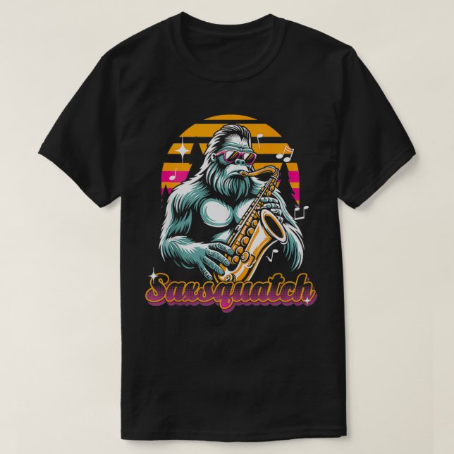 T-shirt Pun amusant Saxsquatch bigfoot saxophone joueur ja (Design devant)