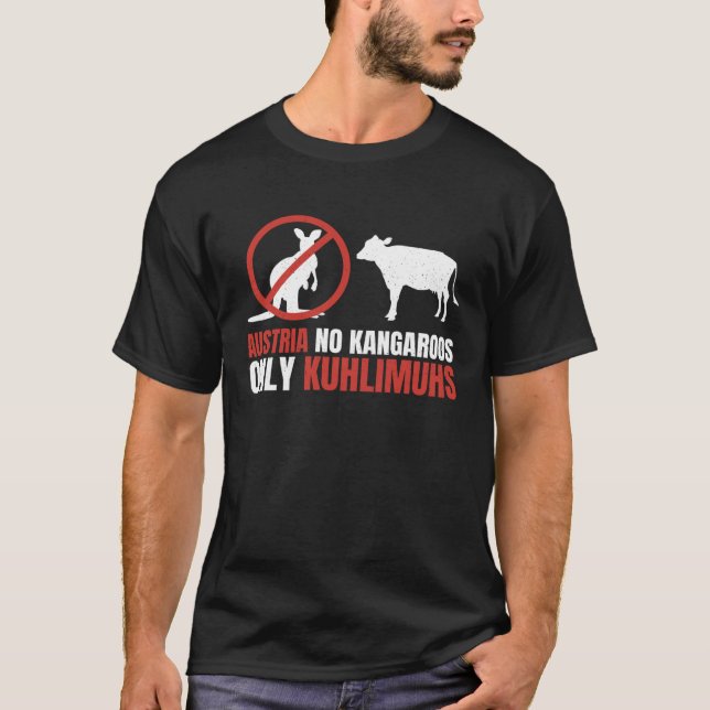 T-shirt Pun Austria No Kangaroos Only Kuhlimuhs (Devant)