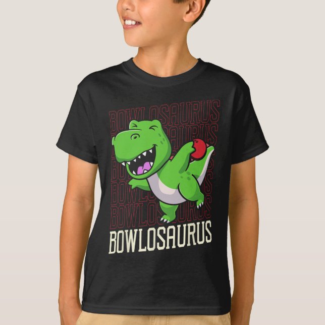 T-shirt Pun de Bowling T-rex Dinosaur Bowlosaurus 1 (Devant)
