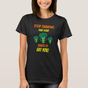 T-shirt Pun de brocolis en colère effrayant Halloween
