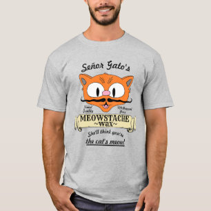 T-shirt Pun de moustache à poignets MEOWSTACHE de Señor Ga
