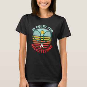 T-shirt Pun De Tennis Sur Le Court Pour Le Rackettage Retr