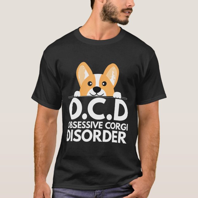 T-shirt Pun Dog  Trouble Obsessif du Corgi (Devant)
