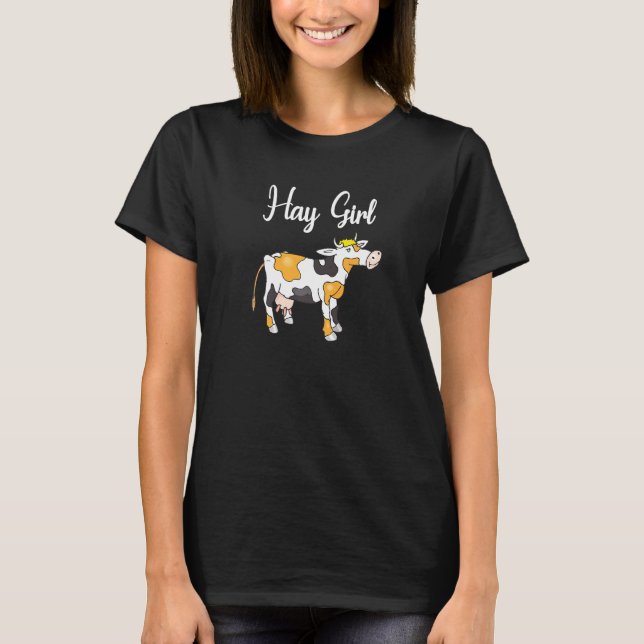 T-shirt Pun Hay Farmer Vache de bétail (Devant)
