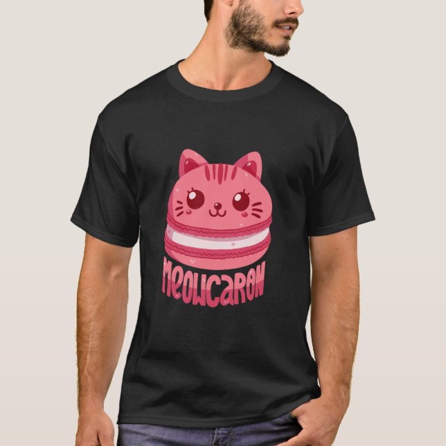 T-shirt Pun Macaron Chat (Devant)