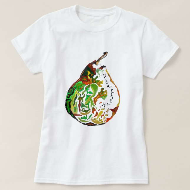 T-shirt Pun Pearfect Pear fruit pop art illustration (Design devant)