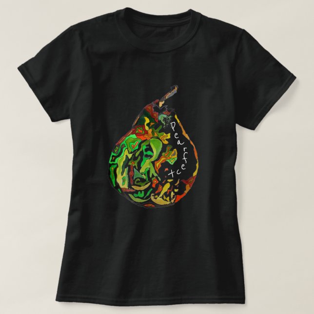 T-shirt Pun Pearfect Pear fruit pop art illustration (Design devant)