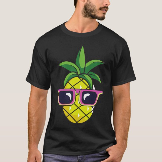 T-shirt Pun Shades Pineappé Tropical Fruit Lunettes de sol (Devant)