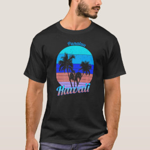 T-shirt Punaluu Hawaii Retro Tropical Palm Trees Vacances