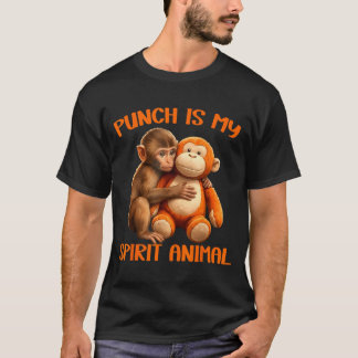 T-shirt Punch est l'animal spirituel mignon mème du singe