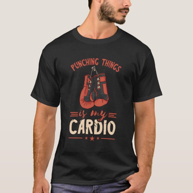 T-shirt Punching Things Boxing Gants Kickboxing Kickboxer (Devant)