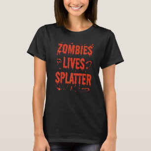 T-shirt Punition Adulte Halloween Horreur Zombie Vit Splat