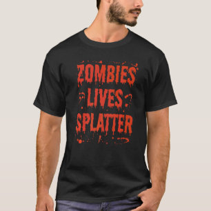 T-shirt Punition Adulte Halloween Horreur Zombie Vit Splat