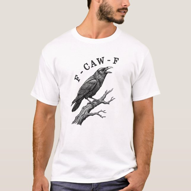 T-shirt Punition drôle de corbeau F-Caw-F (Devant)