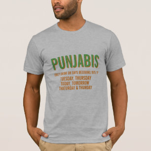 T-shirt punjabi ne boit que les jours commençant par T drô
