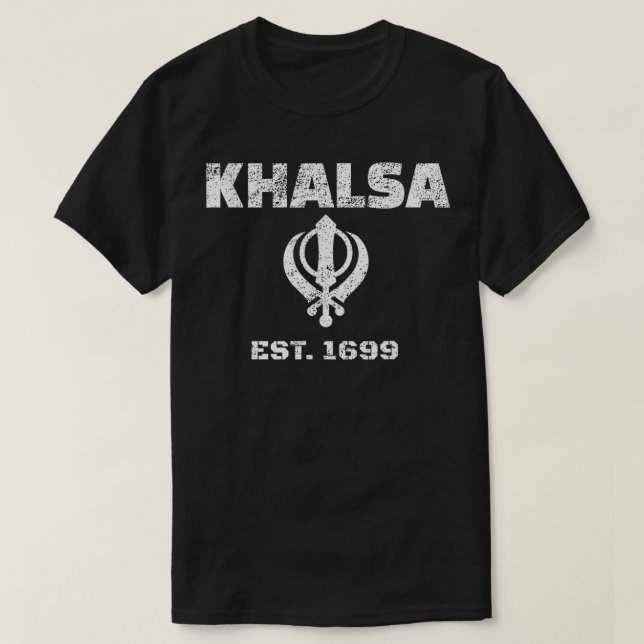 T-shirt Punjabi Sikh Khanda Khalsa Créée En 1699  (Design devant)