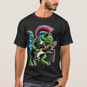 T-shirt Punk Candy Dinosaur Guitare Band