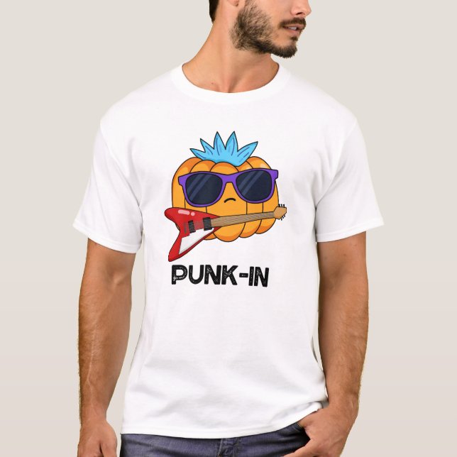 T-shirt Punk in Funny Punk Rock Citrouille Pun (Devant)