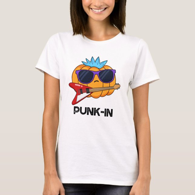 T-shirt Punk in Funny Punk Rock Citrouille Pun (Devant)