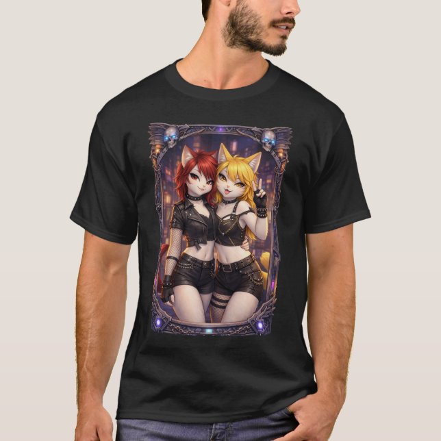 T-shirt Punk  Katsup et Meowstard (Devant)