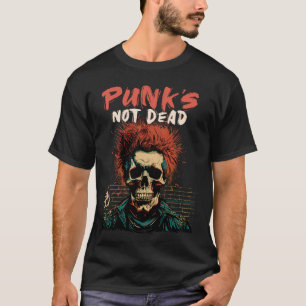 T-shirt Punk n'est pas mort Crâne Punk Rock musique - vieu