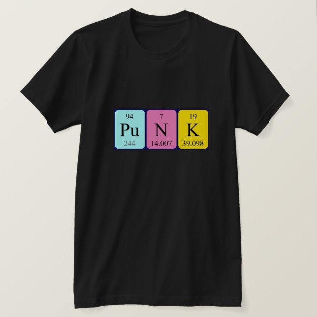 T-shirt Punk périodique table mot chemise (Design devant)
