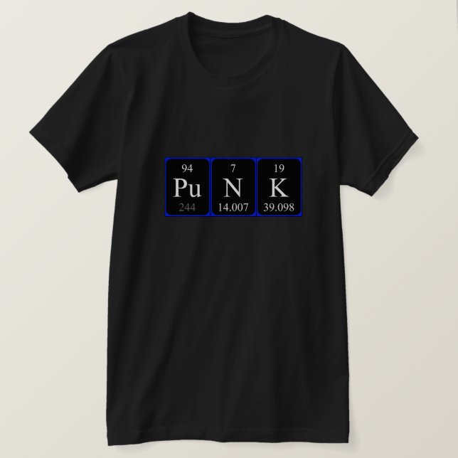 T-shirt Punk périodique table mot chemise (Design devant)
