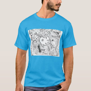 T-shirt Punk Rock Design #14 Imaginaire Ocean on Light Blu