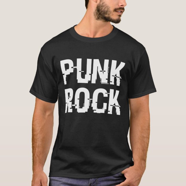 T-shirt Punk Rock Distressed Typography (Devant)