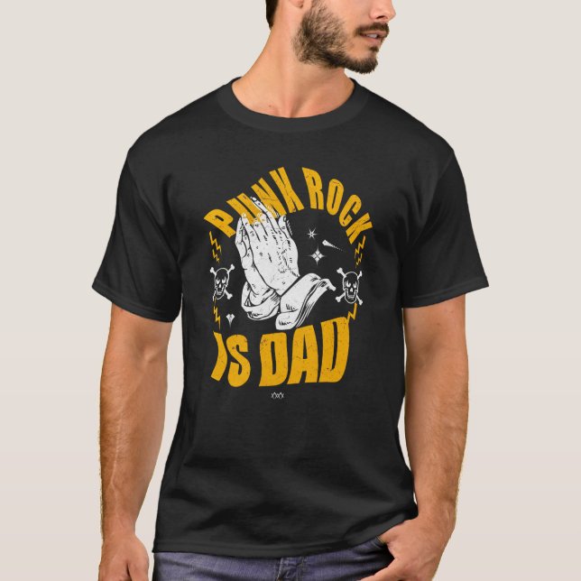 T-shirt Punk Rock est papa | Mains métalliques rétro (Devant)