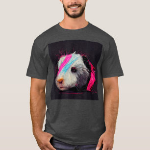 T-shirt Punk Rock Guinée Pig Dans Une Veste En Cuir 5117