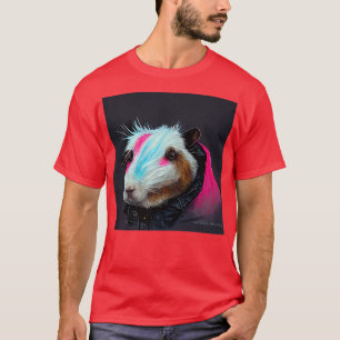 T-shirt Punk Rock Guinéen Cochon Dans Une Veste En Cuir