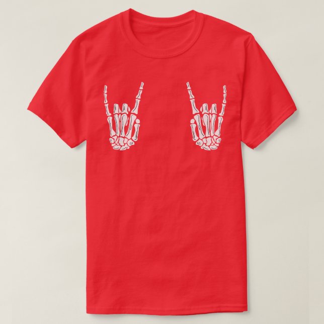 T-shirt Punk Rock Halloween Mains de squelette  (Design devant)