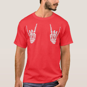 T-shirt Punk Rock Halloween Mains de squelette 