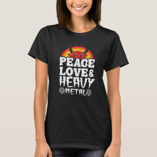 T-shirt Punk Rock Kids Metal Arc-en-ciel Satan Peace Love