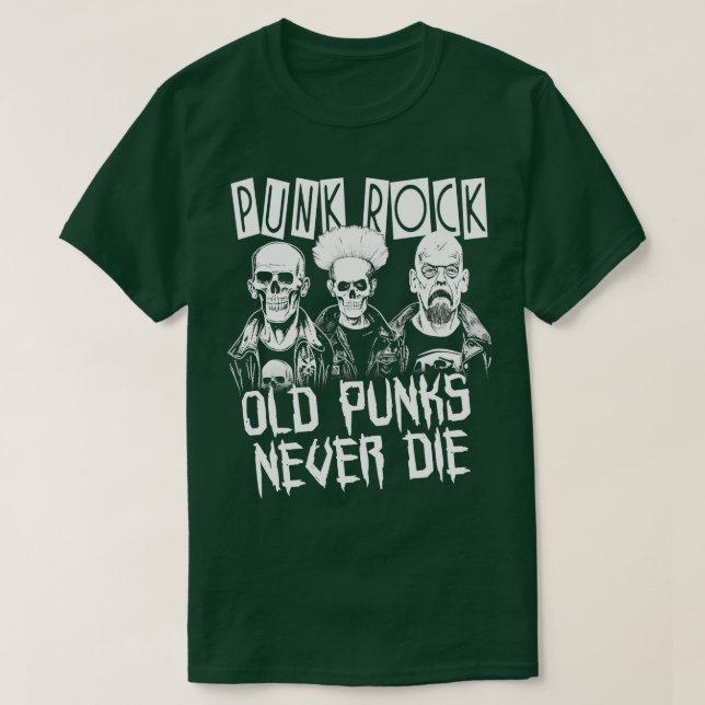 T-shirt Punk Rock Old Punks Never Die 2 (Design devant)