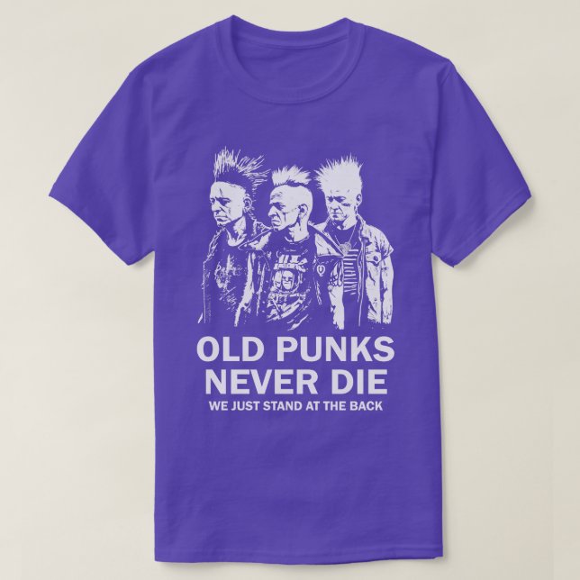 T-shirt Punk Rock Old Punks Never Die 4 (Design devant)